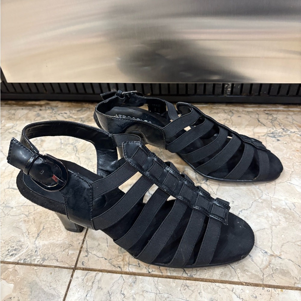 AEROSOLES Black Strappy Heels